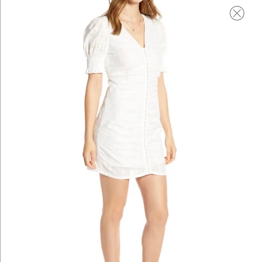 Heart Detail Cotton Eyelet Body-Con Dress